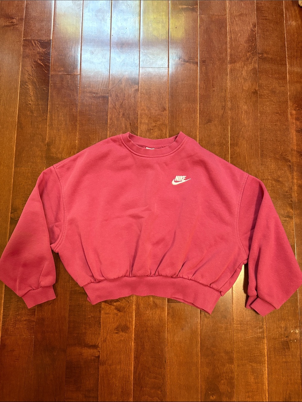 Nike Pink Cropped Crew Sweatshirt Size M